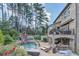 Lush backyard with pool, patio, and mature landscaping creating a private oasis at 2380 Tayside Nw Xing, Kennesaw, GA 30152
