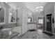 Stunning bathroom features a double granite countertop vanity, ample storage, and access to a shower room at 2380 Tayside Nw Xing, Kennesaw, GA 30152