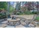 Backyard fire pit with stone seating creates a cozy outdoor gathering space at 2380 Tayside Nw Xing, Kennesaw, GA 30152