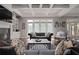 Inviting living room featuring coffered ceilings, fireplace, built-in shelves, and ample natural light at 2380 Tayside Nw Xing, Kennesaw, GA 30152