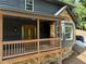 Exterior view of the home's front porch, showcasing the wooden railing and front door at 260 Lakemont Dr, Roswell, GA 30075