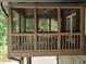 This is a screened in back porch with wooden floors and walls, perfect for relaxing outside at 260 Lakemont Dr, Roswell, GA 30075