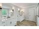 Bright bathroom featuring double vanities, modern fixtures, and ample natural light at 2101 Thomas Rd, Canton, GA 30115