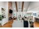 Bright, open living room featuring vaulted ceilings, a brick fireplace, and hardwood floors at 2101 Thomas Rd, Canton, GA 30115