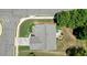 Overhead view of a well-maintained property with stone patio and fire pit at 4003 Coachman Ct, Cumming, GA 30040