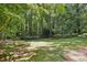 The backyard features a lush lawn and mature trees at 980 Hightower Trl, Sandy Springs, GA 30350
