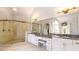 Bathroom featuring double sinks, and tiled shower at 2230 Cambridge Hill Ct, Dacula, GA 30019
