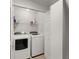 Convenient laundry room with washer, dryer, and shelving for storage at 603 Brighton Pt, Atlanta, GA 30328