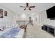 Comfortable upstairs living room with a couch and staircase in view at 2980 Prestwood Dr, Cumming, GA 30040