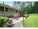Beautiful backyard with seating, lawn area and mature foliage, providing privacy at 3359 Villa Ln, Douglasville, GA 30135