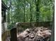 View of the backyard from this wooden deck needing repair at 372 Nalley Dr, Stone Mountain, GA 30087