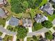 Bird's eye view of home showcasing roof, driveway, backyard, and nearby homes in a well-kept community at 5511 Highland Preserve Dr, Mableton, GA 30126