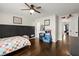 Bedroom with hardwood floors and paneled accent wall at 170 Shelli Ln, Roswell, GA 30075
