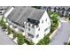 Townhome aerial view highlighting outdoor living spaces and beautiful landscaping at 6399 Lucent Ln, Atlanta, GA 30328