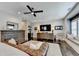 This primary suite features built in shelving, light grey walls, and a seating area at 6399 Lucent Ln, Atlanta, GA 30328