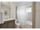 Bathroom features a shower-tub combo with white shower curtain at 136 Peachtree Memorial Nw Dr # Ri2, Atlanta, GA 30309
