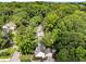 Aerial view of a neighborhood showcasing lush green trees, well-maintained homes, and landscaped yards at 999 Seaboard Nw Ave, Atlanta, GA 30318
