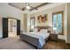 Spacious main bedroom has a trey ceiling and an ensuite bathroom with glass shower at 2822 Prado Ln, Marietta, GA 30066