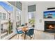 Bright dining area with a view and a fireplace at , Atlanta, GA 30315