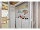 Laundry area inside closet with washer and dryer amid renovation, offering potential for customization and upgrades at 1003 Cannongate Sw Xing, Marietta, GA 30064