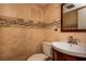 Bathroom featuring stylish tile and a modern vanity at 136 Peachtree Memorial Nw Dr # Pa4, Atlanta, GA 30309