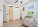 Office space with a rustic wood-paneled sliding door at 4020 Ester Sw Dr, Atlanta, GA 30331