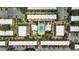Birds eye view showcasing an apartment complex with a pool and manicured landscaping, surrounded by ample parking at 6980 Roswell Rd # P6, Atlanta, GA 30328