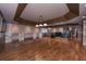 Finished basement features a projector screen and tiered seating with plush leather recliners at 297 Collegiate Dr, Powder Springs, GA 30127