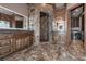 Spacious bathroom with double vanity, walk-in shower and laundry room at 297 Collegiate Dr, Powder Springs, GA 30127