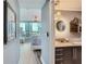 Hallway view into the bedroom and bathroom with granite counters and modern finishes at 3338 Peachtree Ne Rd # 1507, Atlanta, GA 30326