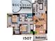 Condominium floor plan layout of a Buckhead Grand unit featuring a balcony at 3338 Peachtree Ne Rd # 1507, Atlanta, GA 30326