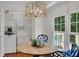 Kitchen breakfast nook area with a pantry closet featuring a washer and dryer and bright natural light at 1610 Old Mill Xing, Marietta, GA 30062