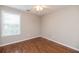 Bedroom featuring hardwood floors, a ceiling fan, and plenty of natural light at 2427 Camata, Marietta, GA 30066
