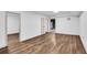 The basement has sleek, neutral walls and modern vinyl flooring at 90 Lake Avalon Ct, Dallas, GA 30157