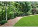 Lush backyard with well-manicured lawn and mature trees, providing a serene outdoor space at 1105 Sterling Brooke Dr, Alpharetta, GA 30022