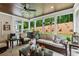 Cozy screened porch with wicker furniture, ceiling fan, and outdoor views at 540 Byrd Mountain Ln, Canton, GA 30114
