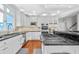 Modern kitchen with granite countertops, stainless appliances, and white cabinets at 4030 Greatwood Path, Alpharetta, GA 30005