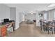Open-concept view of living spaces showing the desk area and the kitchen at 4240 N Braves Cir, Douglasville, GA 30135