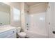 Clean bathroom featuring a vanity and tub/shower combination at 3405 Linstead Ct, Loganville, GA 30052
