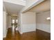 Open hallway with hardwood floors and wainscoting detail at 3405 Linstead Ct, Loganville, GA 30052