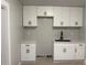 Modern kitchen features white cabinets, sleek black hardware, gray countertops and light flooring at 1053 Metropolitan Parkway Southwest Sw Pkwy, Atlanta, GA 30310