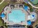 Aerial of the pool with clear blue water, lounge chairs, and umbrellas creating a resort-like atmosphere at 475 Chippenham Ct, Alpharetta, GA 30005