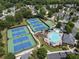 Aerial view showcases the pool, tennis courts, and playground amenities for community enjoyment at 475 Chippenham Ct, Alpharetta, GA 30005