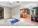 View of dining area adjacent to kitchen with breakfast bar seating at 1587 Cronic Town Rd, Auburn, GA 30011