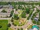 Aerial view of the neighborhood featuring the park, playground, and community amenities at 1954 Summit Trace Circle Northwest, Atlanta, GA 30318