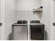 Functional laundry room with modern washer and dryer, and overhead storage shelf at 1954 Summit Trace Circle Northwest, Atlanta, GA 30318