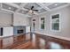 Spacious living room with coffered ceilings, hardwood floors, fireplace and plenty of natural light at 326 Brownstones Ne Cir, Atlanta, GA 30312