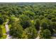 An aerial view showcases a home surrounded by a dense forest canopy at 4149 Indian Lake Cir, Stone Mountain, GA 30083