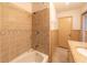 Bathroom with tile walls, and a vanity with granite countertop at 4149 Indian Lake Cir, Stone Mountain, GA 30083