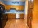 Kitchen featuring wooden cabinetry, stainless steel appliances, and laminate countertops at 169 Rachel Blvd, Temple, GA 30179